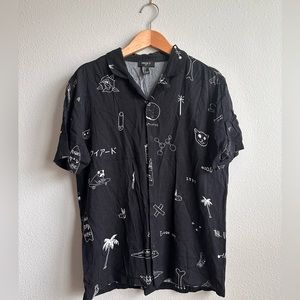 Open Collar Short-Sleeve Shirt
